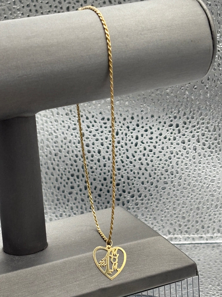 14 Karat Yellow Gold Di-Cut Solid Rope #1 Mom Ankle Bracelet