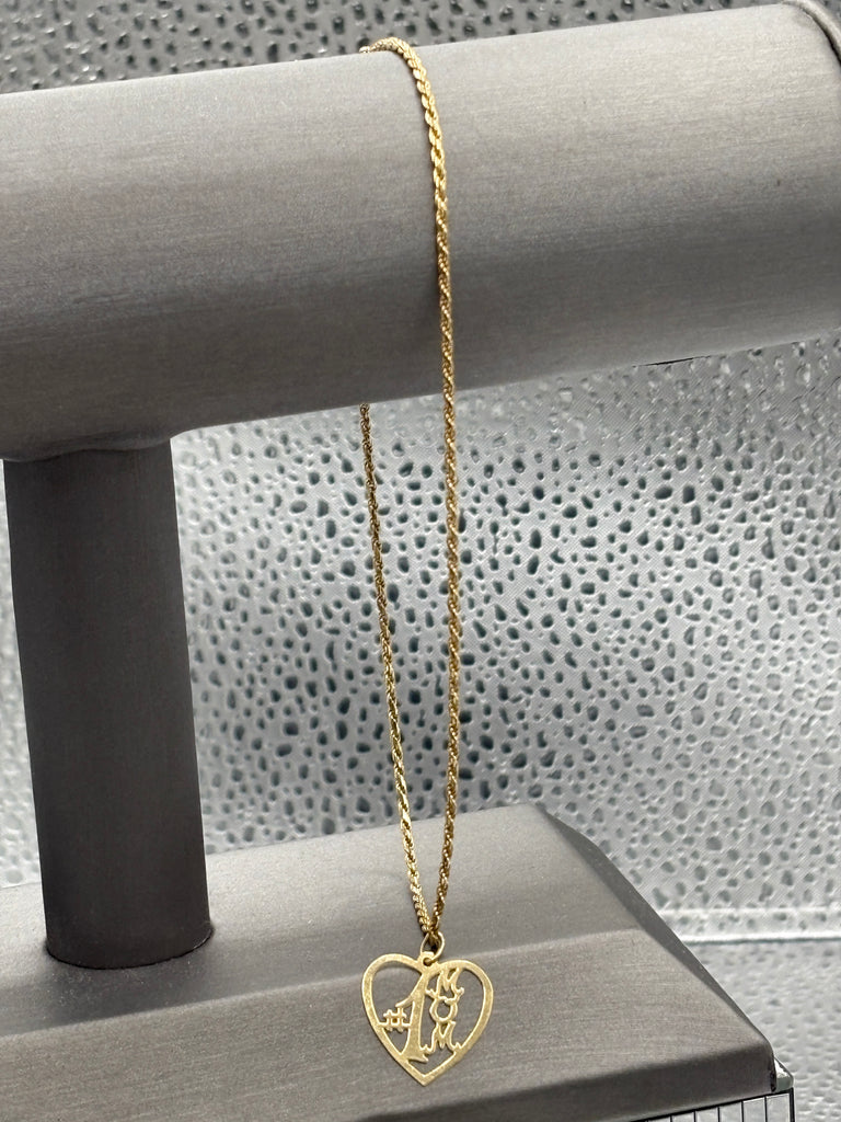 14 Karat Yellow Gold Di-Cut Solid Rope #1 Mom Ankle Bracelet