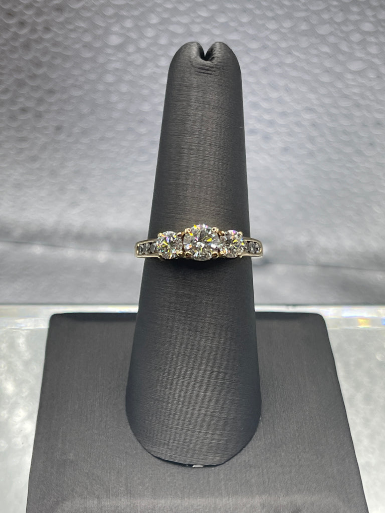 View three of Vintage 14 Karat Yellow Gold Diamond Engagement Ring