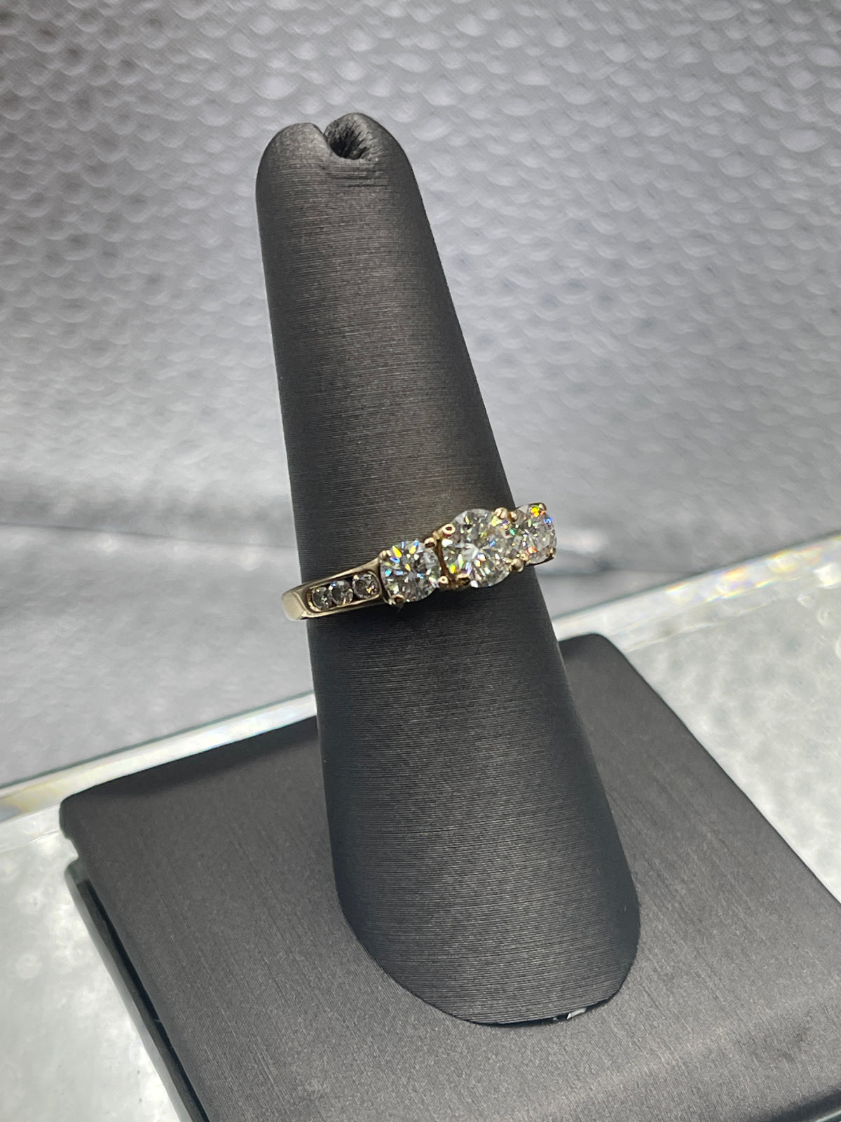 View two of Vintage 14 Karat Yellow Gold Diamond Engagement Ring