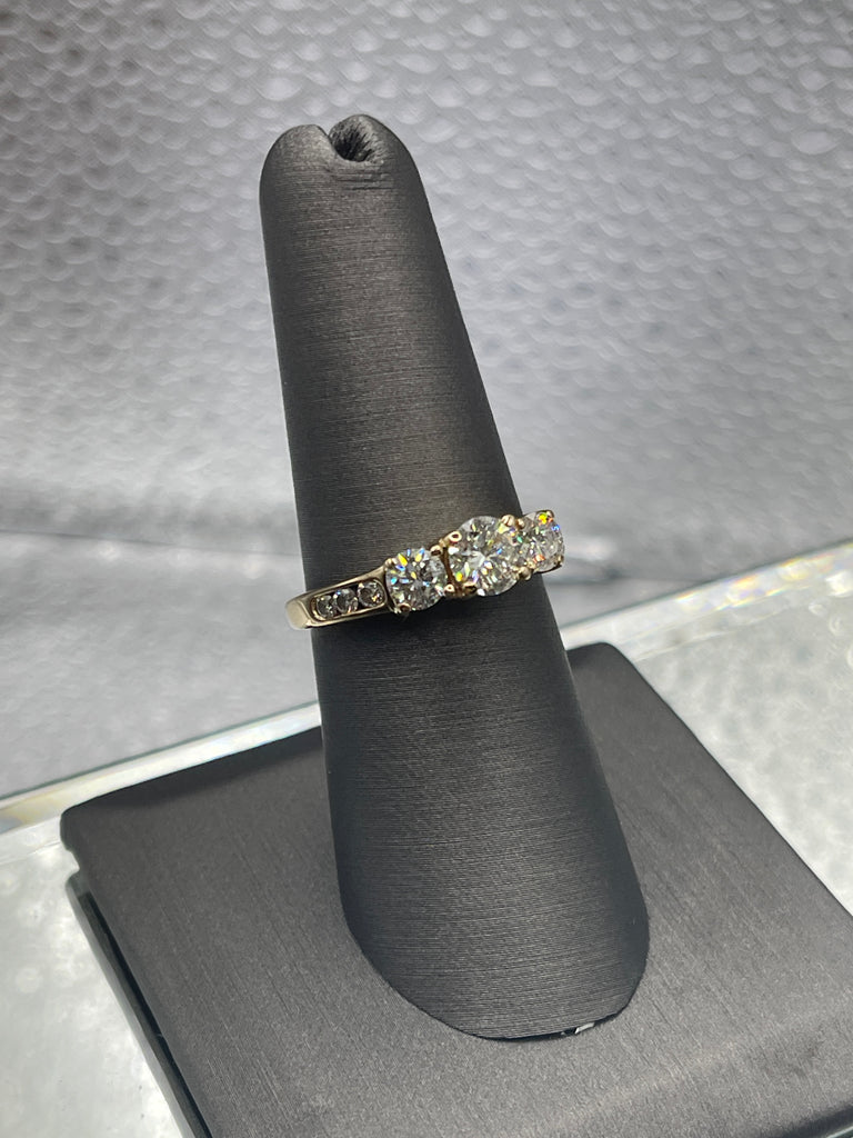 View two of Vintage 14 Karat Yellow Gold Diamond Engagement Ring