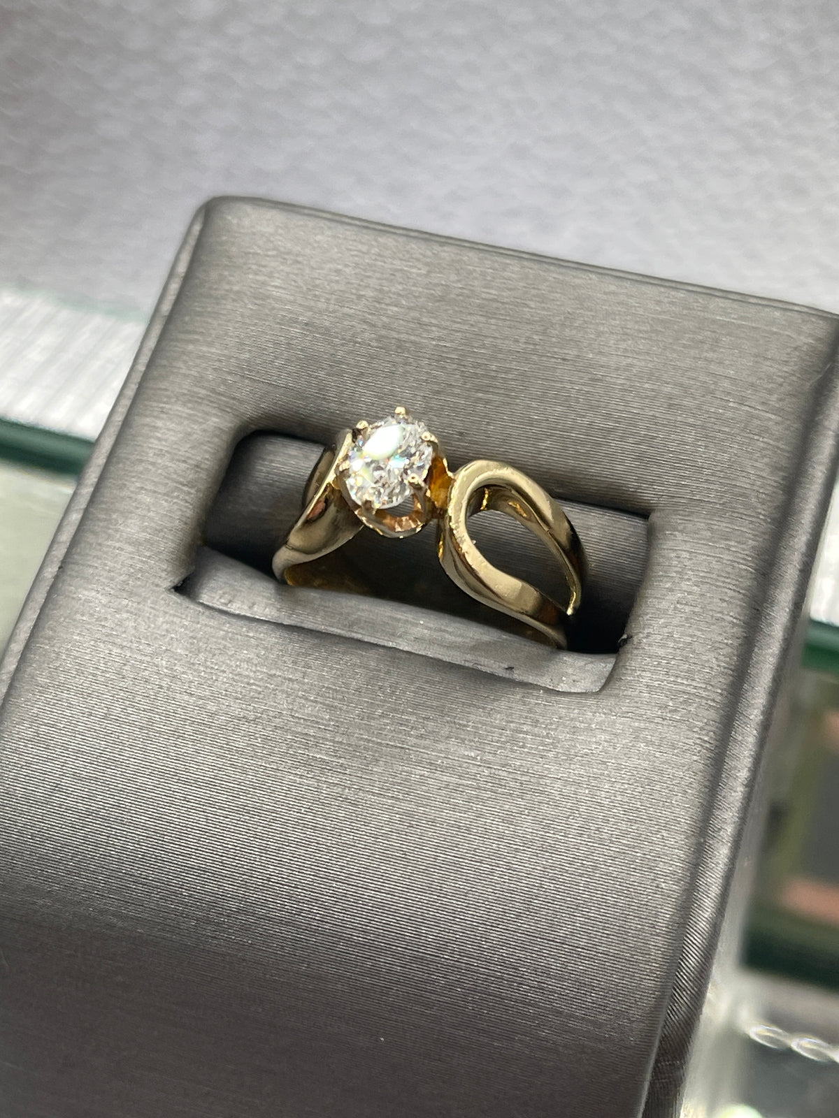 Ladies 14 Karat Yellow Gold Diamond Solitaire Engagement Ring