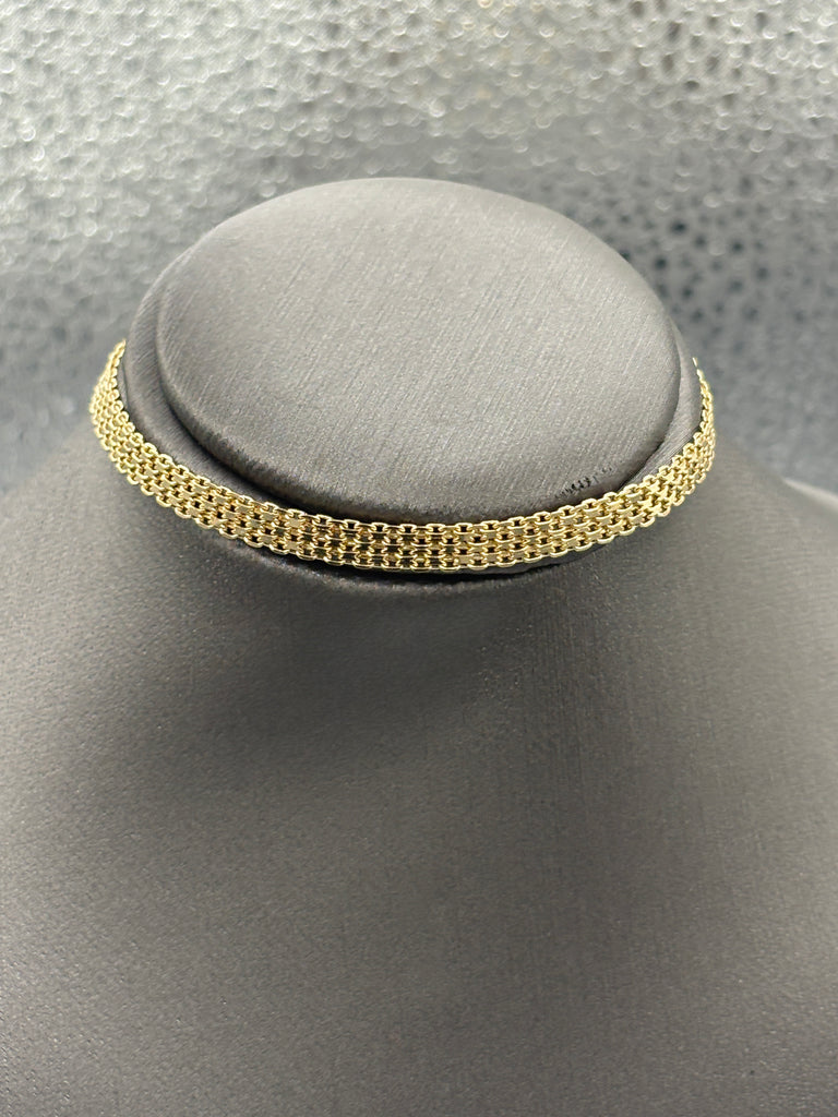 14 Karat Yellow Gold Ladies Bizmark Link Bracelet