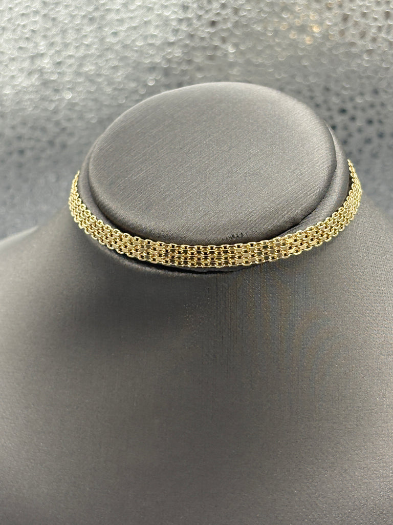14 Karat Yellow Gold Ladies Bizmark Link Bracelet