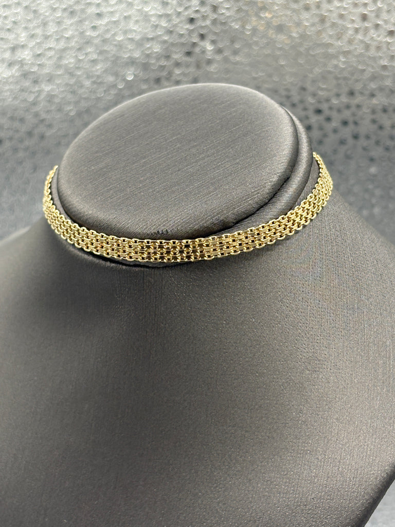 14 Karat Yellow Gold Ladies Bizmark Link Bracelet