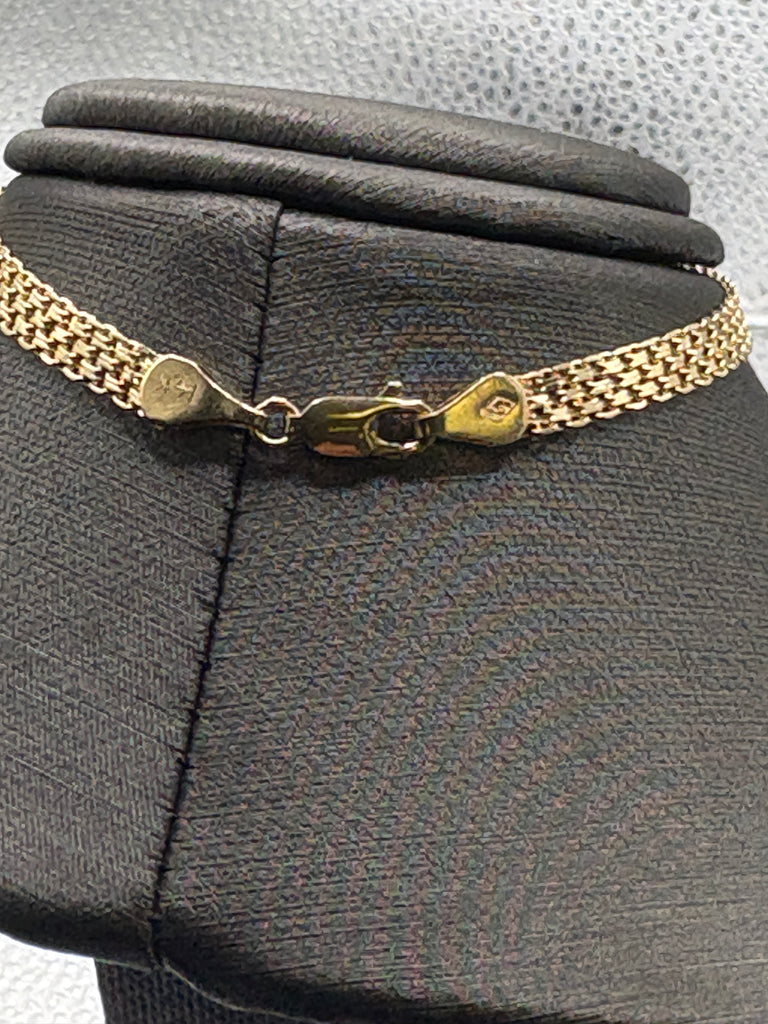 14 Karat Yellow Gold Ladies Bizmark Link Bracelet