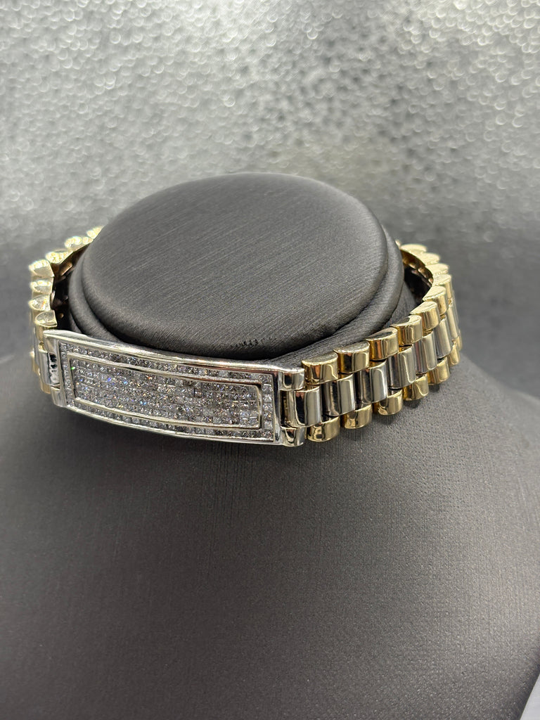 14 Karat Yellow & White Gold Gents/ Ladies Diamond Bracelet