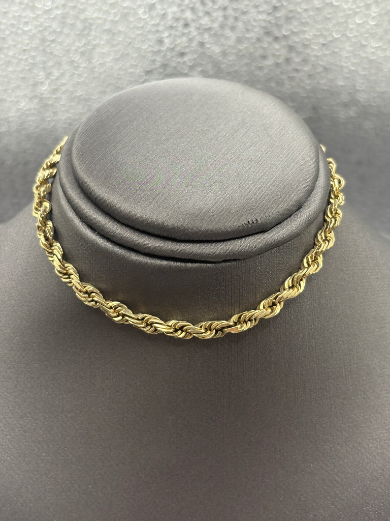 14 Karat Yellow Gold Ladies / Gents Solid Di-Cut Rope Bracelet