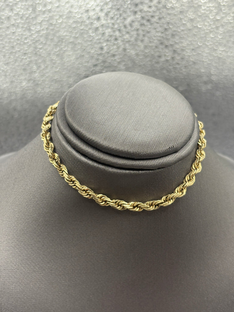 14 Karat Yellow Gold Ladies / Gents Solid Di-Cut Rope Bracelet