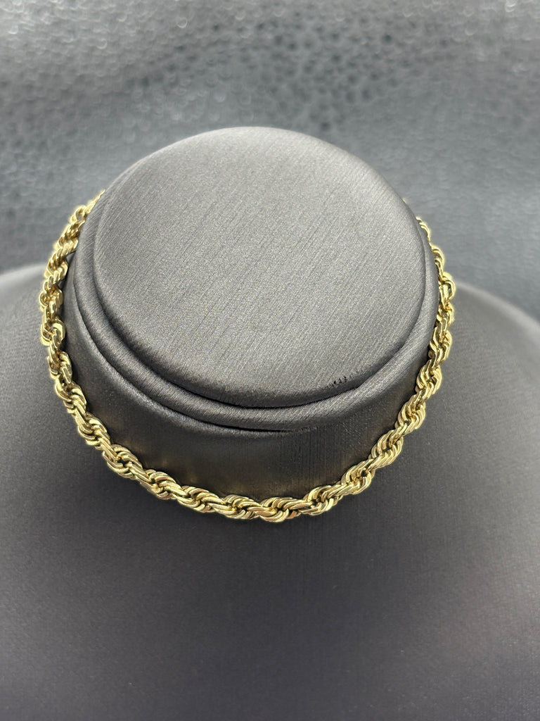14 Karat Yellow Gold Ladies / Gents Solid Di-Cut Rope Bracelet