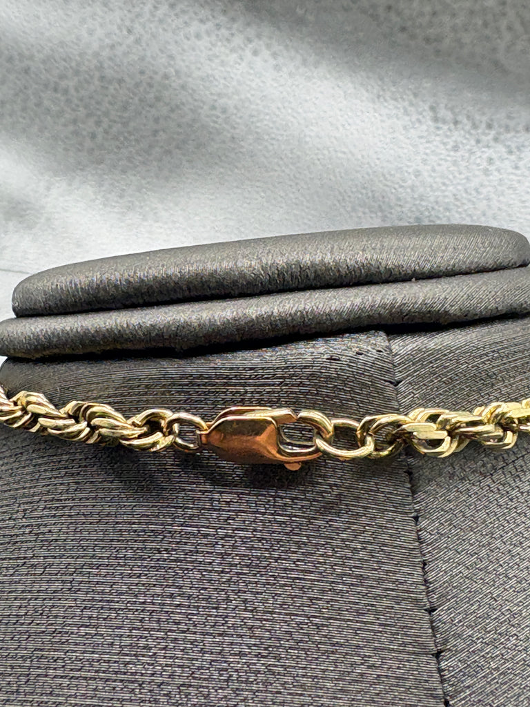 14 Karat Yellow Gold Ladies / Gents Solid Di-Cut Rope Bracelet