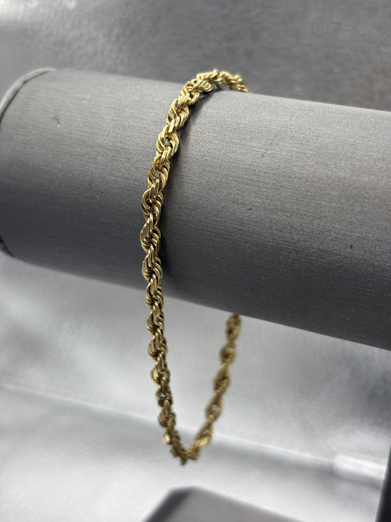 14 Karat Yellow Gold Ladies / Gents Solid Di-Cut Rope Bracelet