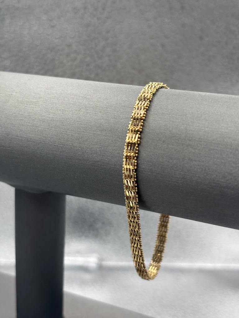 14 Karat Yellow Gold Ladies Italian Mesh Link Bracelet
