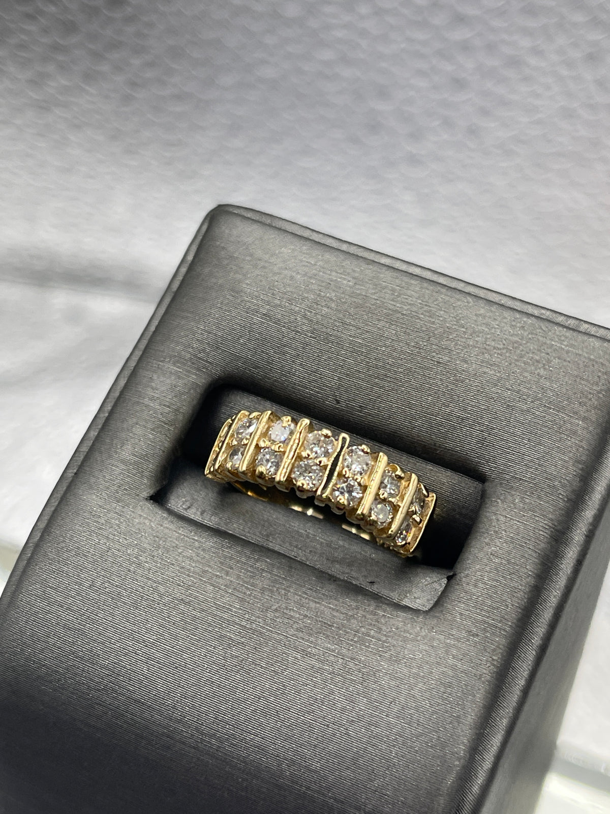 Ladies 14 Karat Solid Yellow Gold Diamond Band Ring