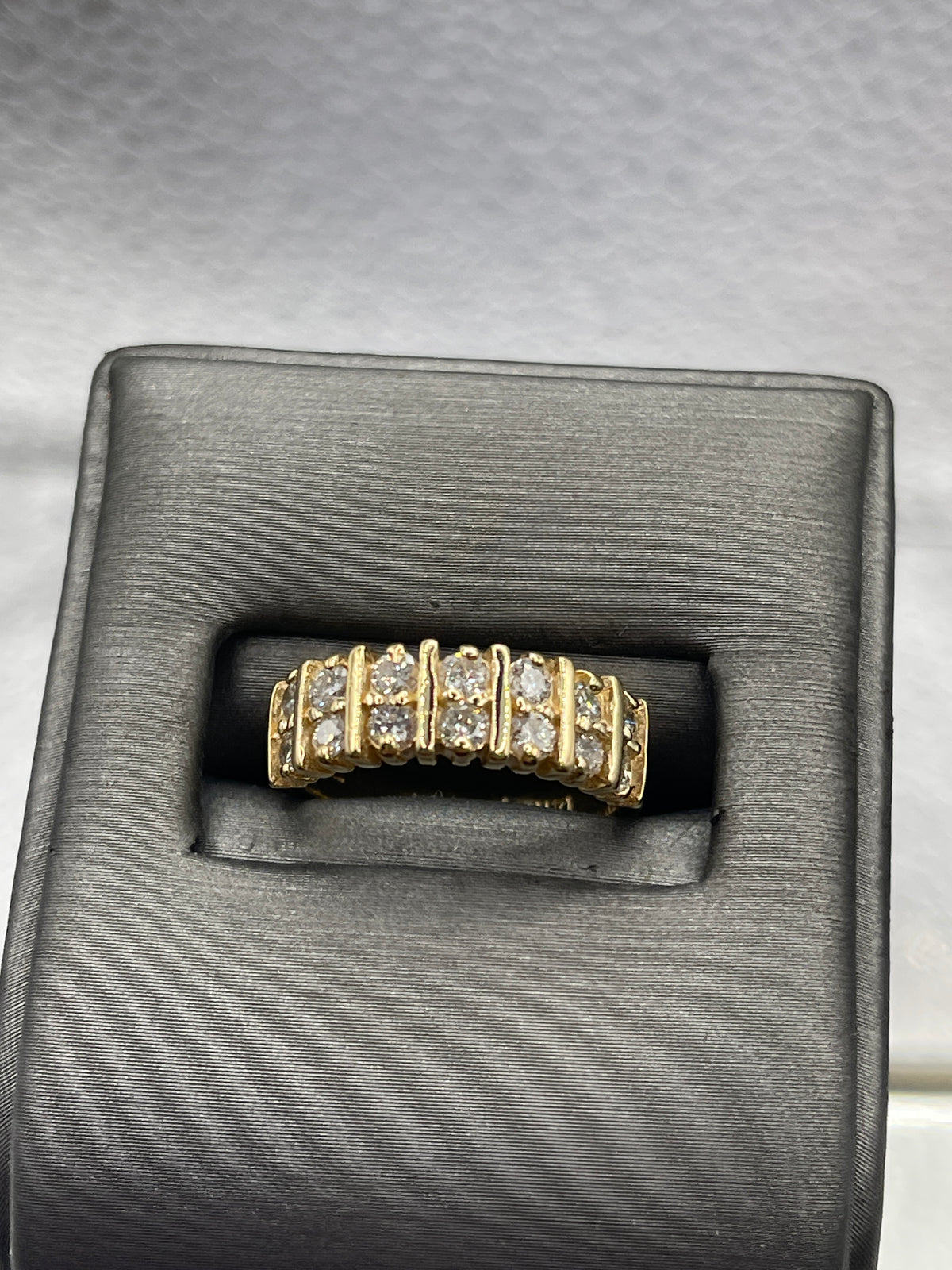 Ladies 14 Karat Solid Yellow Gold Diamond Band Ring