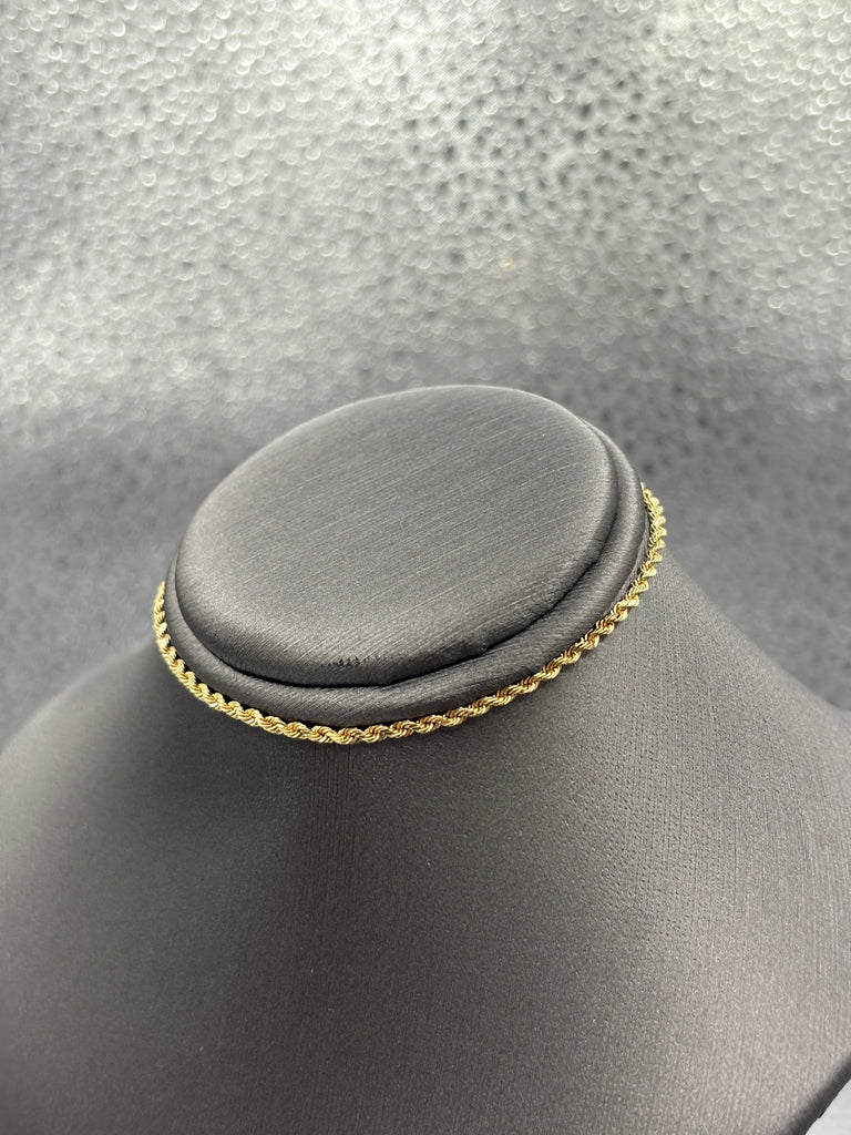 14 Karat Yellow Gold Ladies Solid Di-Cut Rope Bracelet