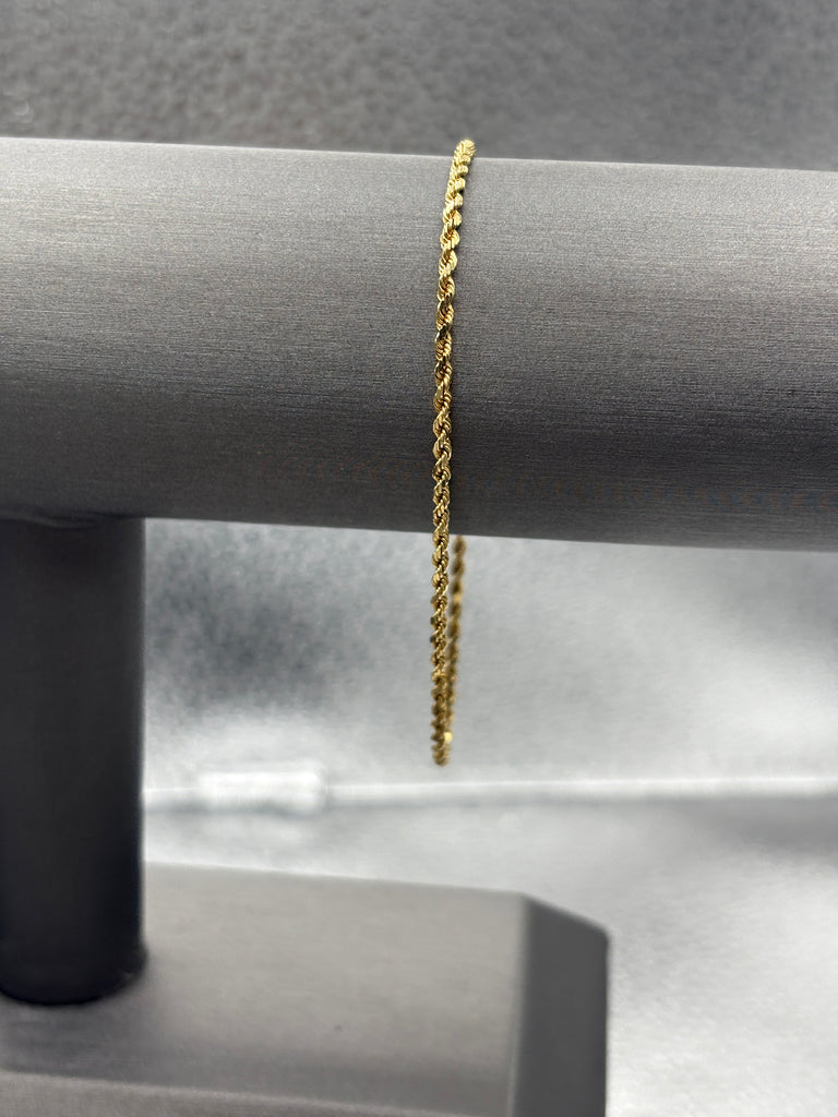 14 Karat Yellow Gold Ladies / Gents Rope Chain Bracelet