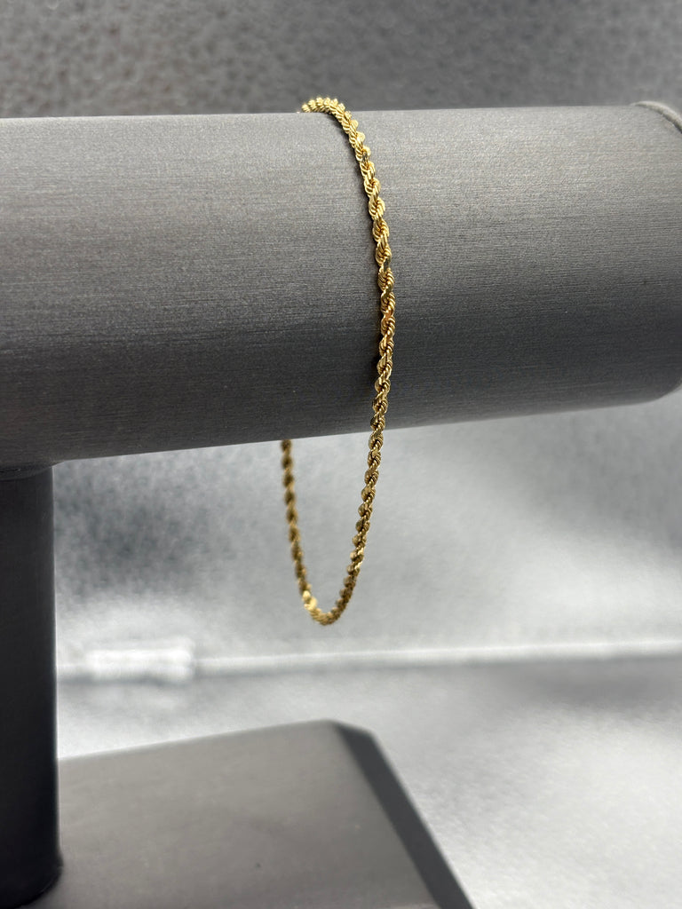 14 Karat Yellow Gold Ladies / Gents Rope Chain Bracelet