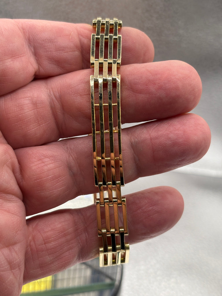 14 Karat Yellow Gold Ladies / Gents Royal Bar Link Bracelet