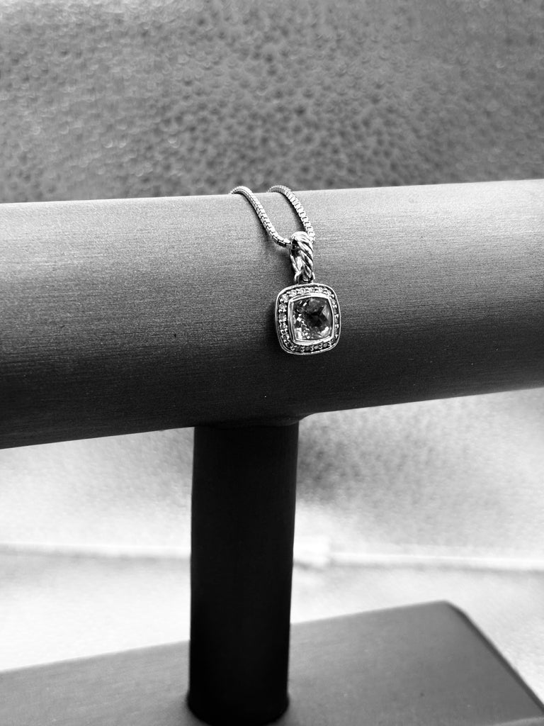 David Yurman 925/Sterling Albion White Topaz Diamond Pendant