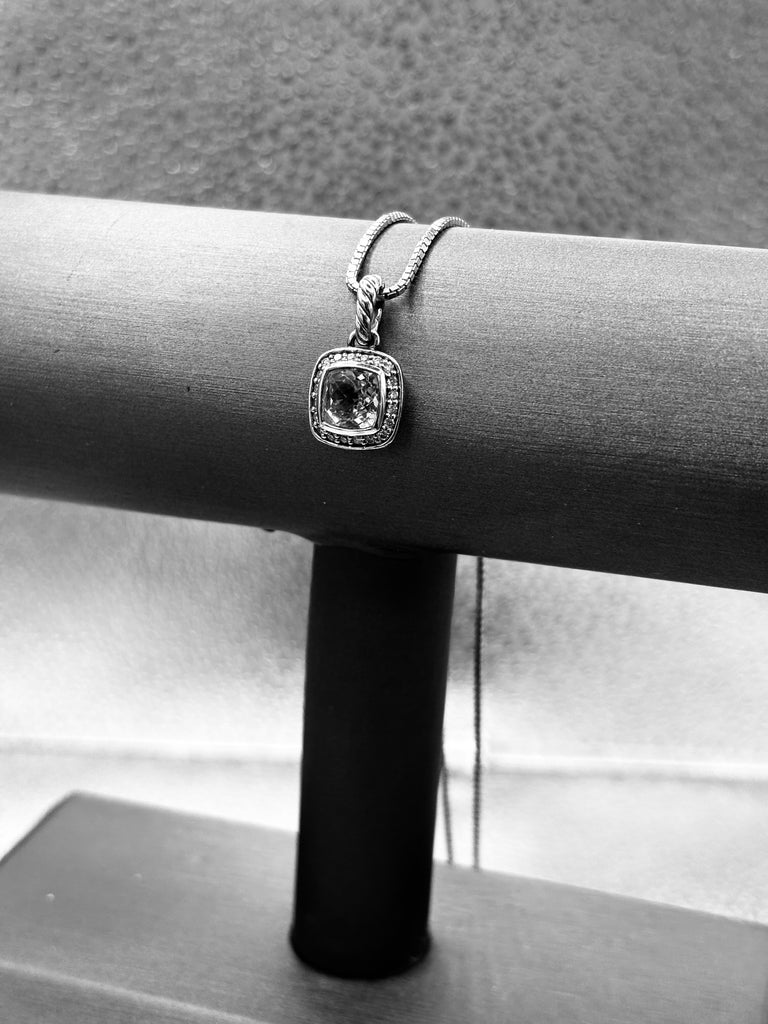David Yurman 925/Sterling Albion White Topaz Diamond Pendant