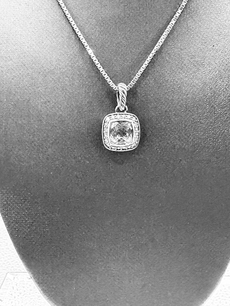 David Yurman 925/Sterling Albion White Topaz Diamond Pendant