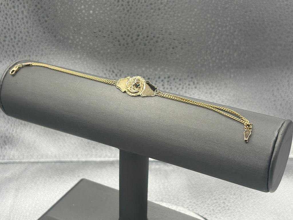 14 Karat Yellow Gold Ladies Virgin Mary Religious Bracelet