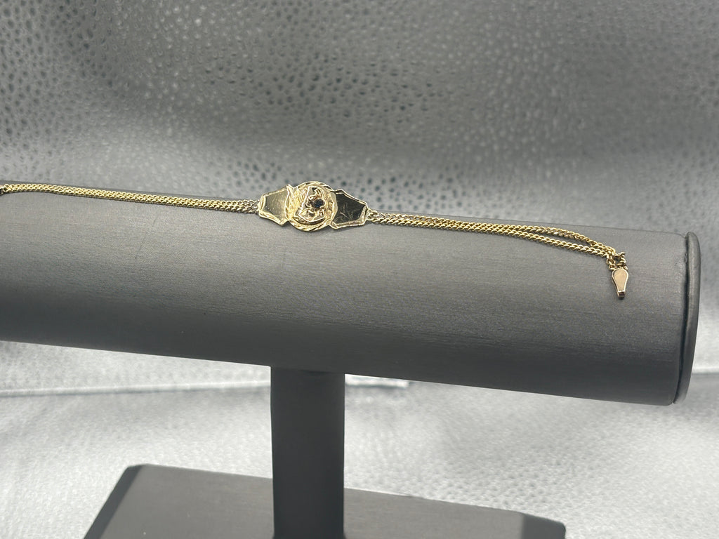 14 Karat Yellow Gold Ladies Virgin Mary Religious Bracelet