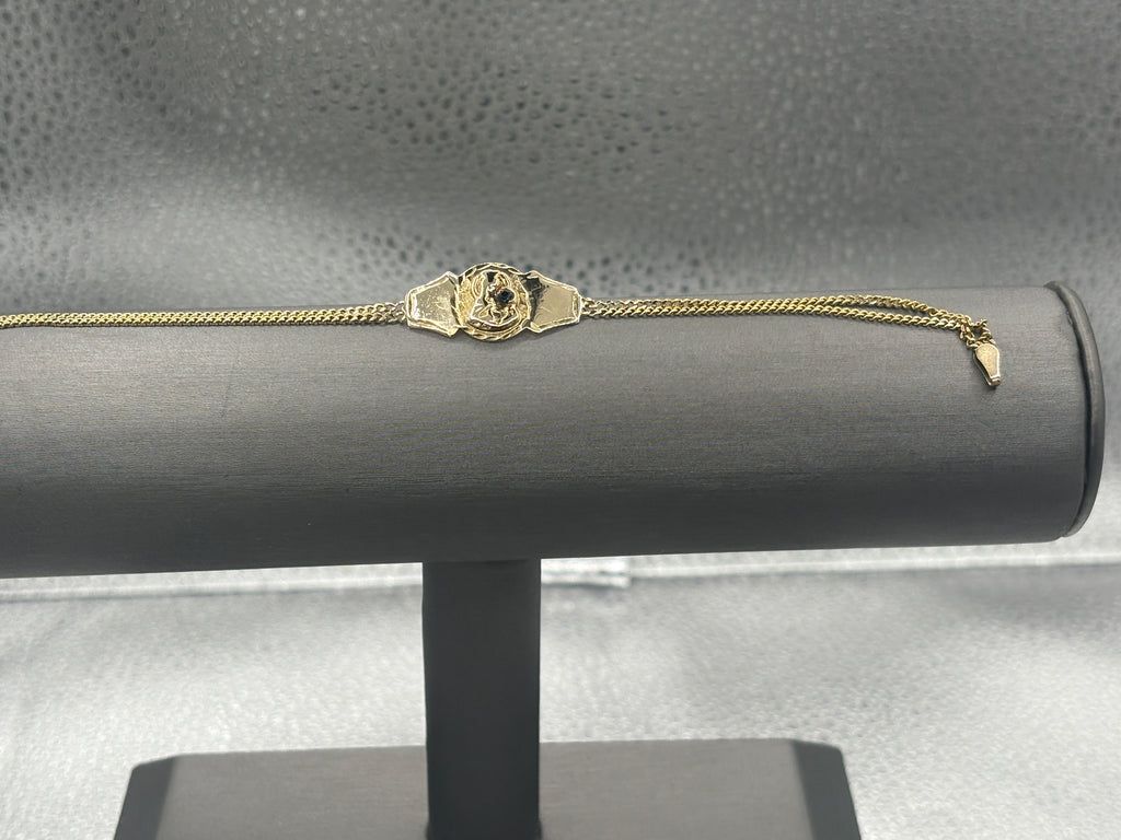14 Karat Yellow Gold Ladies Virgin Mary Religious Bracelet