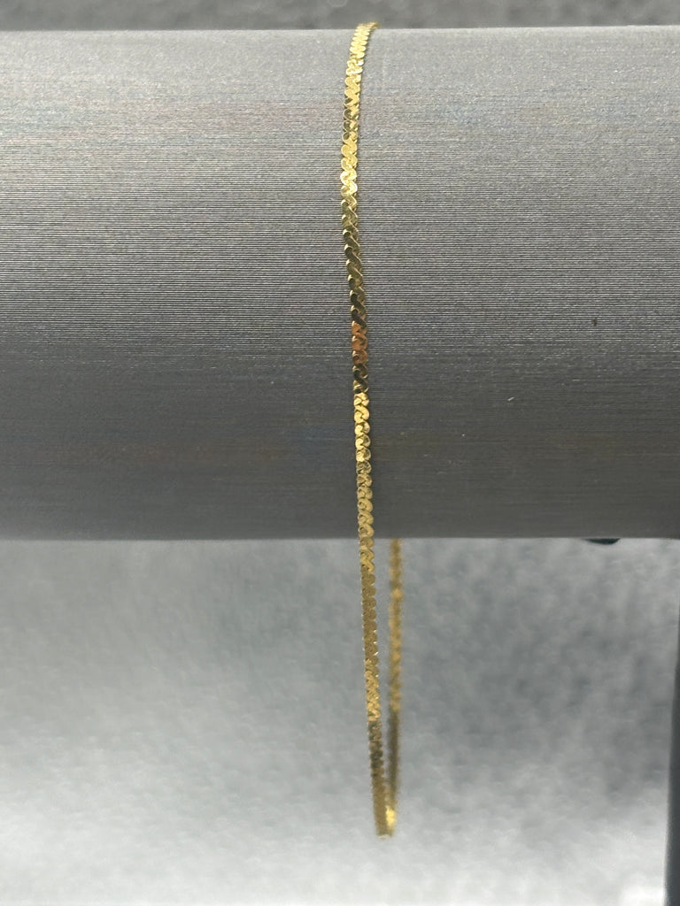 14 Karat Yellow Gold Ladies Double Serpentine Link Bracelet