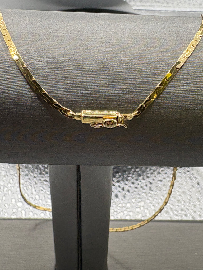 14 Karat Yellow Gold Ladies Diamond Lariat Knot Cobra Necklace