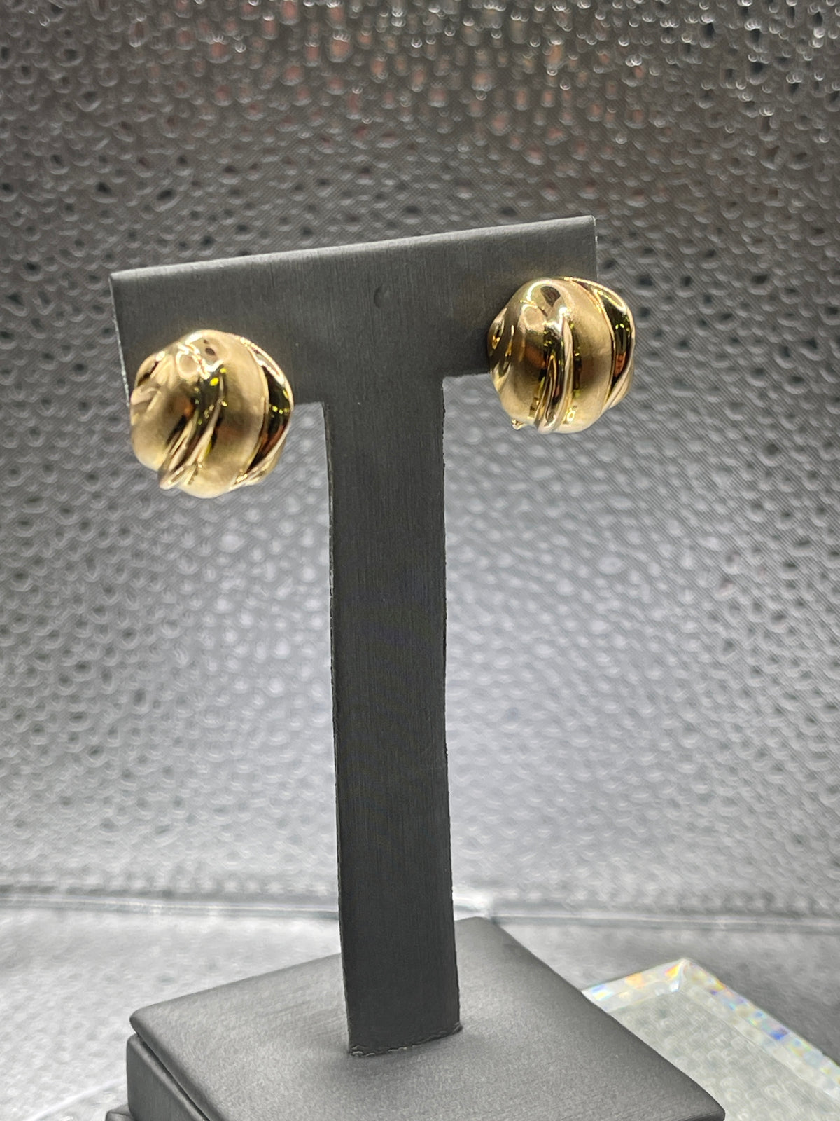 Ladies Imported 14 Karat Solid Yellow Gold Ball Post Earrings