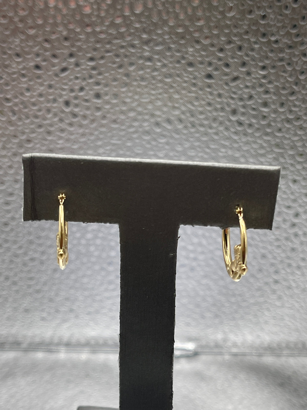 Ladies 14 Karat Solid Yellow Gold Angel Hoop Earrings