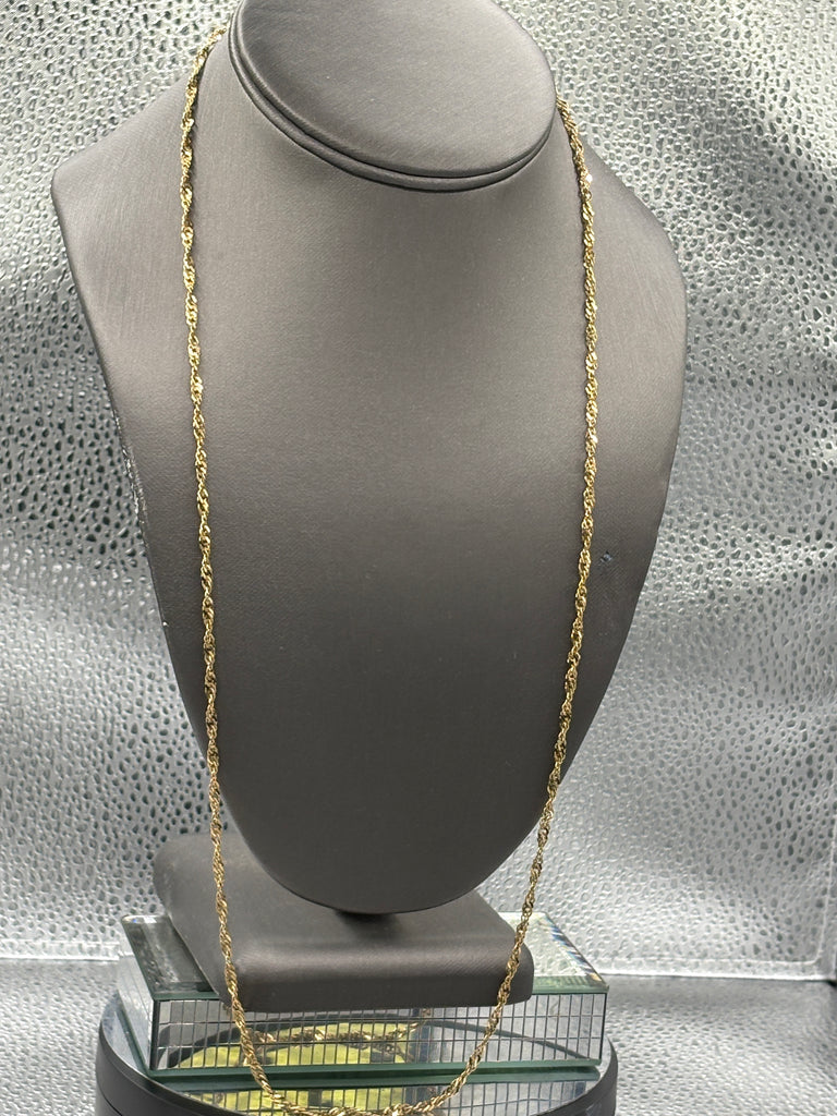 14 Karat Yellow Gold Ladies Twisted Sparkle Chain