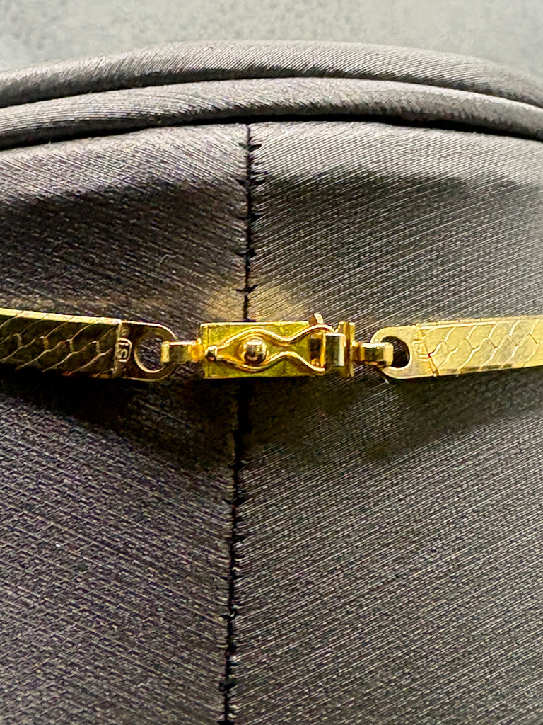 14 Karat Y/G Vintage Ladies Herringbone Diamond Necklace