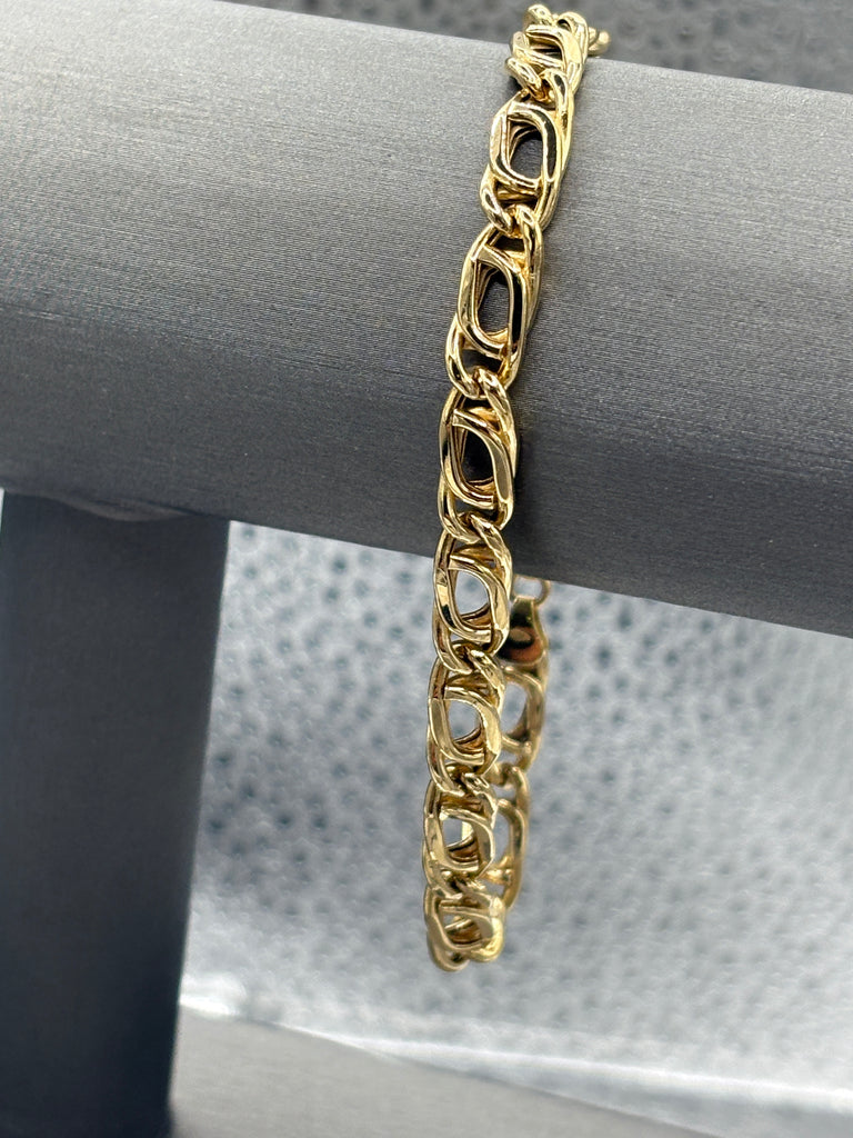 18 Karat Yellow Gold Ladies/Gents Custom Italian Link Bracelet
