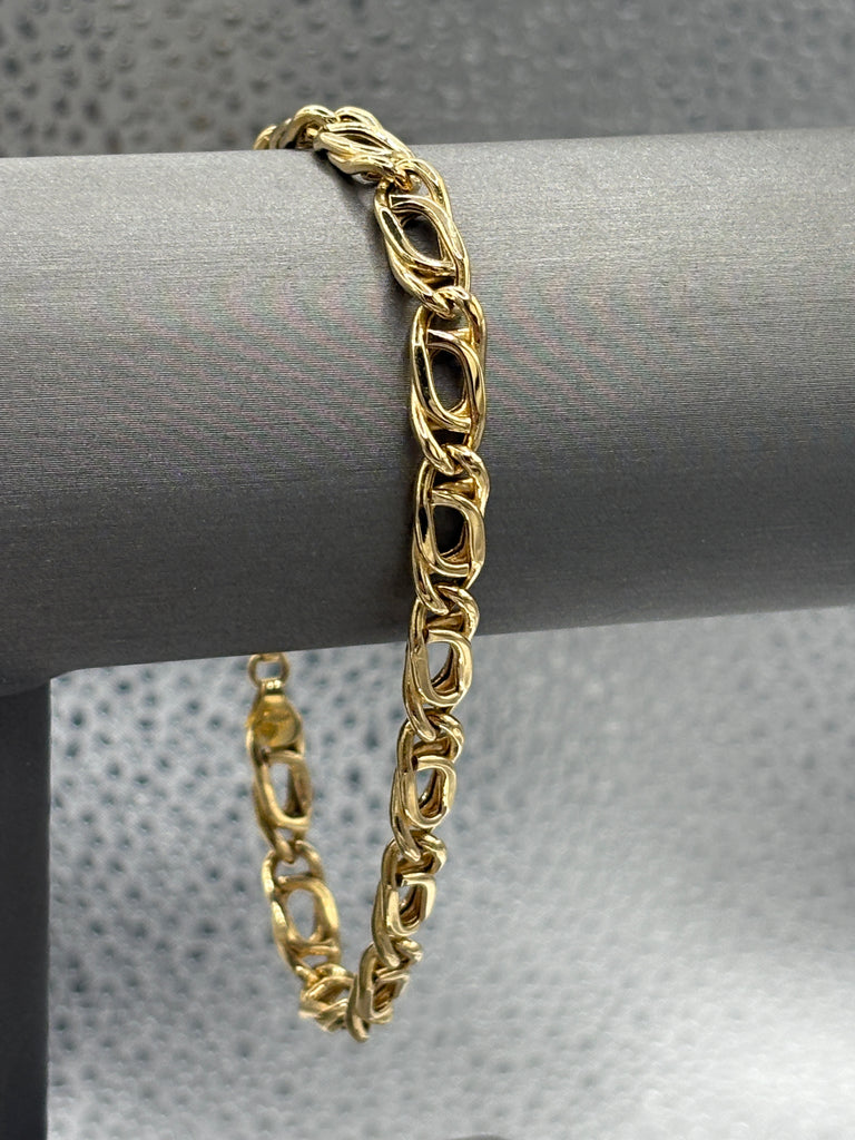 18 Karat Yellow Gold Ladies/Gents Custom Italian Link Bracelet
