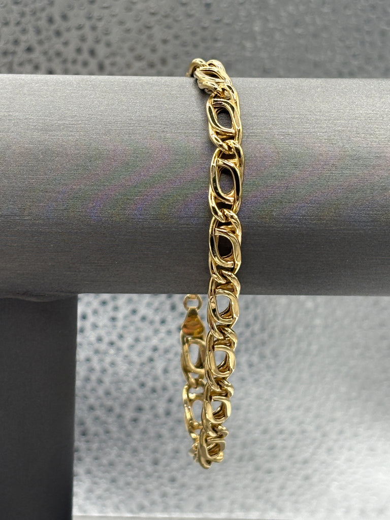 18 Karat Yellow Gold Ladies/Gents Custom Italian Link Bracelet