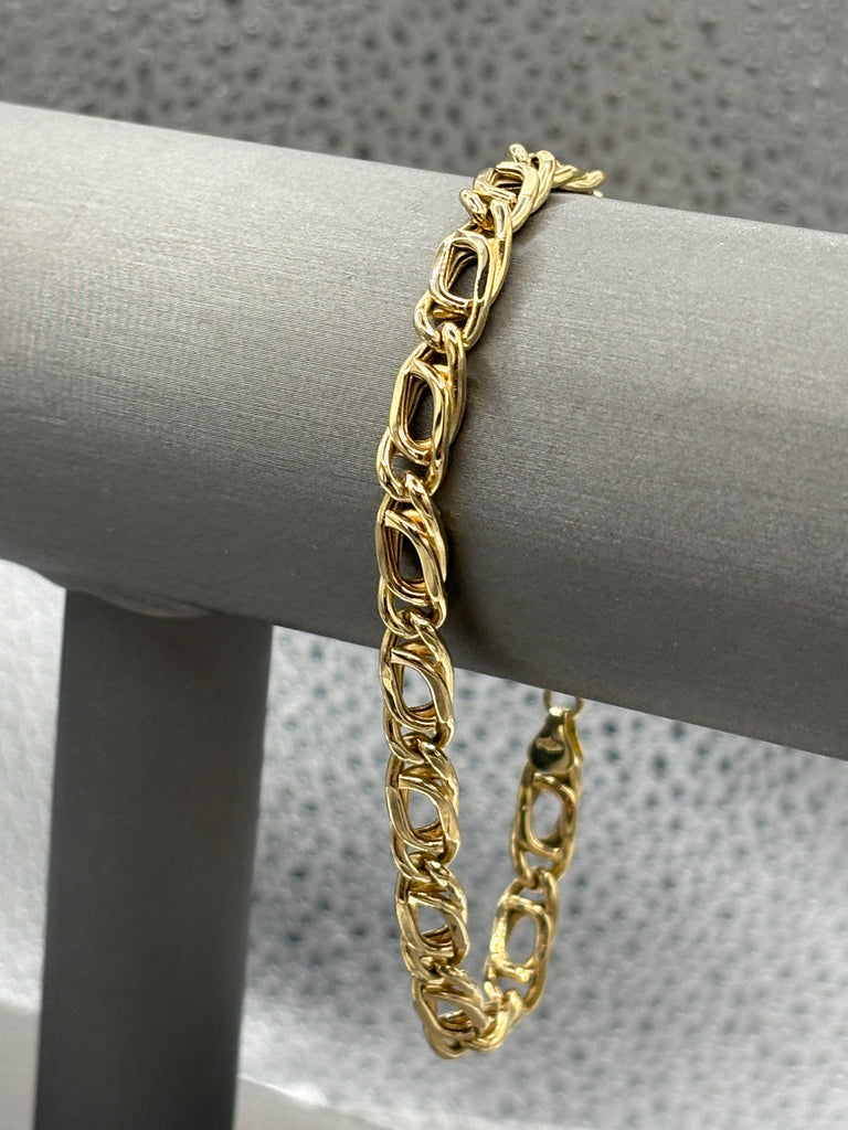 18 Karat Yellow Gold Ladies/Gents Custom Italian Link Bracelet