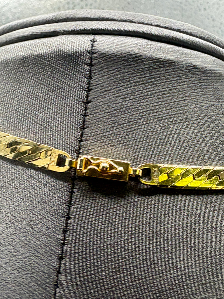 14 Karat Yellow Gold Vintage Beveled Herringbone Chain