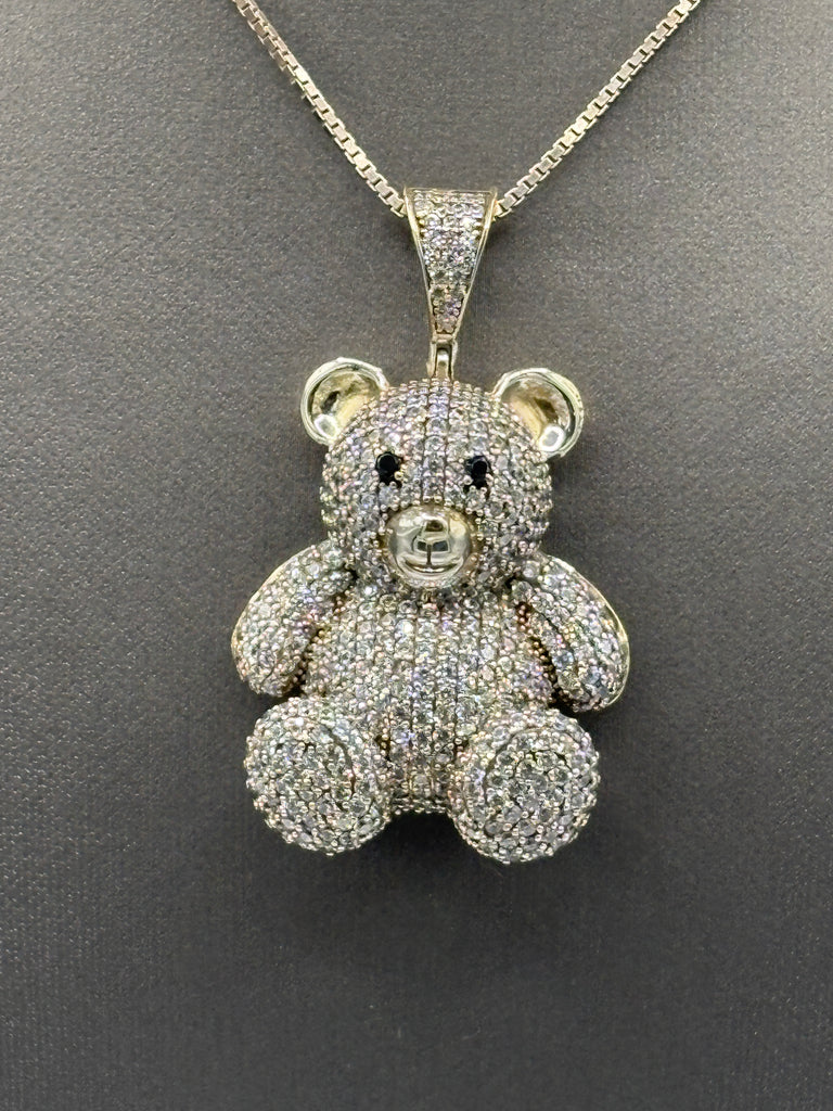 14 Karat White Gold Ladies/Gents Teddy Bear Pendant