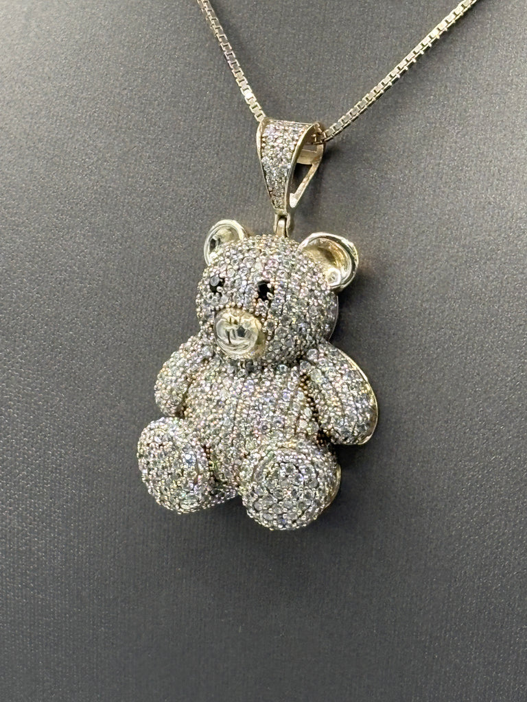 14 Karat White Gold Ladies/Gents Teddy Bear Pendant