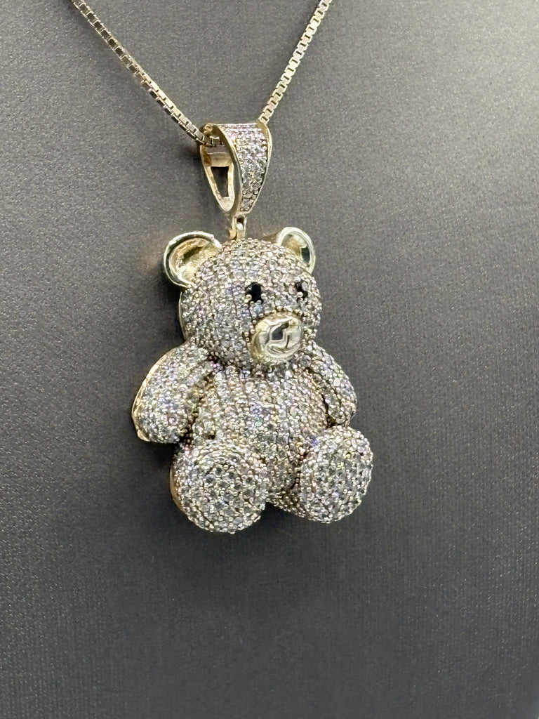 14 Karat White Gold Ladies/Gents Teddy Bear Pendant