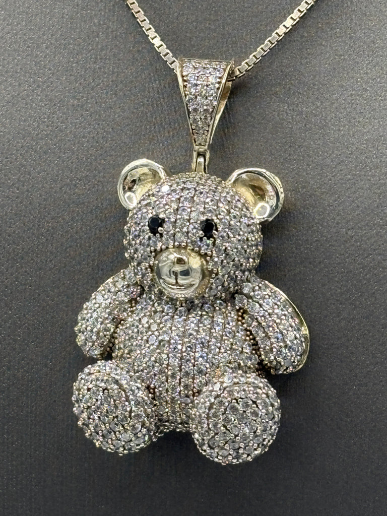 14 Karat White Gold Ladies/Gents Teddy Bear Pendant