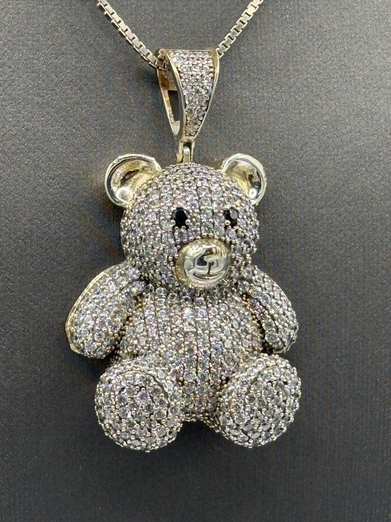 14 Karat White Gold Ladies/Gents Teddy Bear Pendant