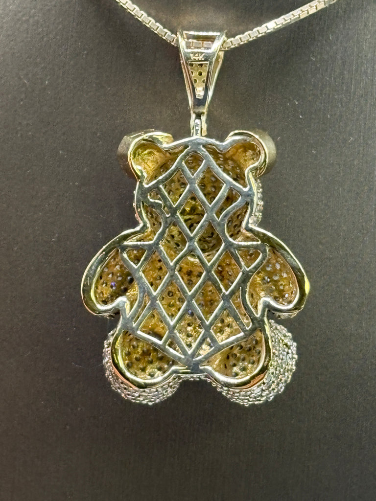 14 Karat White Gold Ladies/Gents Teddy Bear Pendant