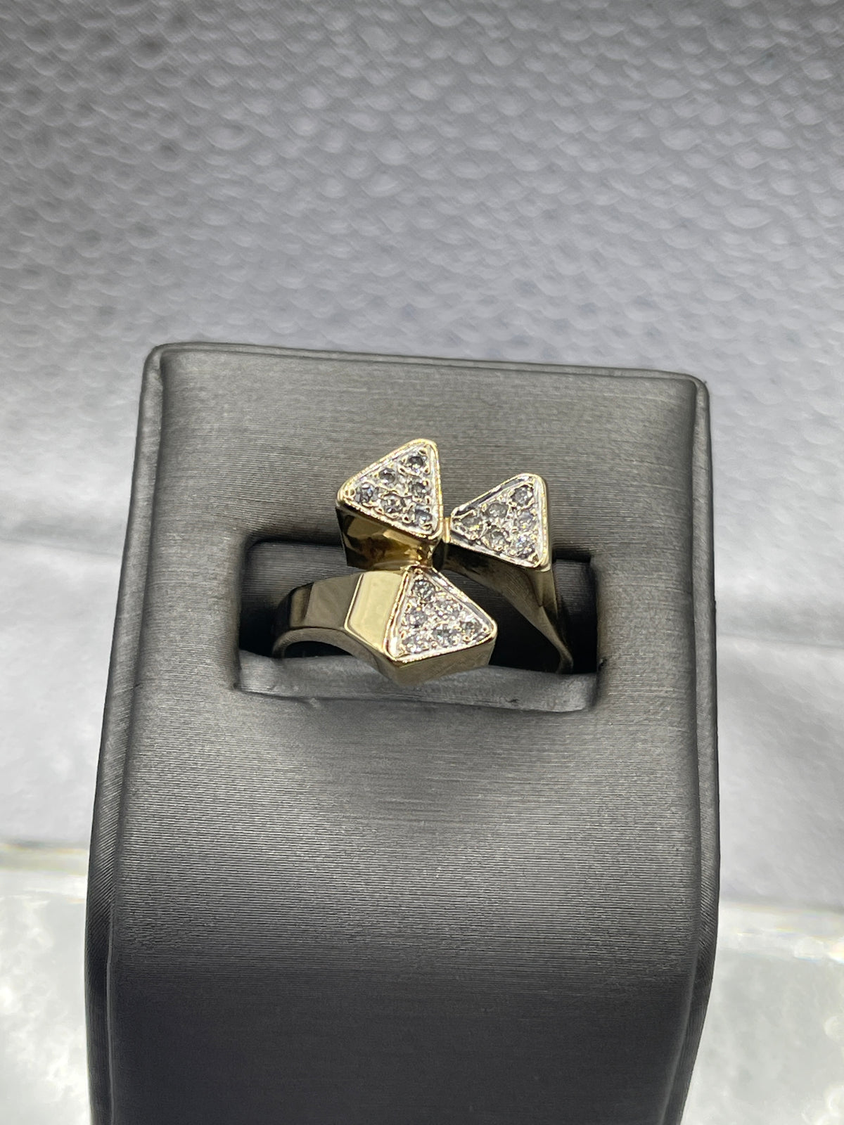 Ladies 14 Karat Solid Yellow Gold Diamond Cocktail Ring