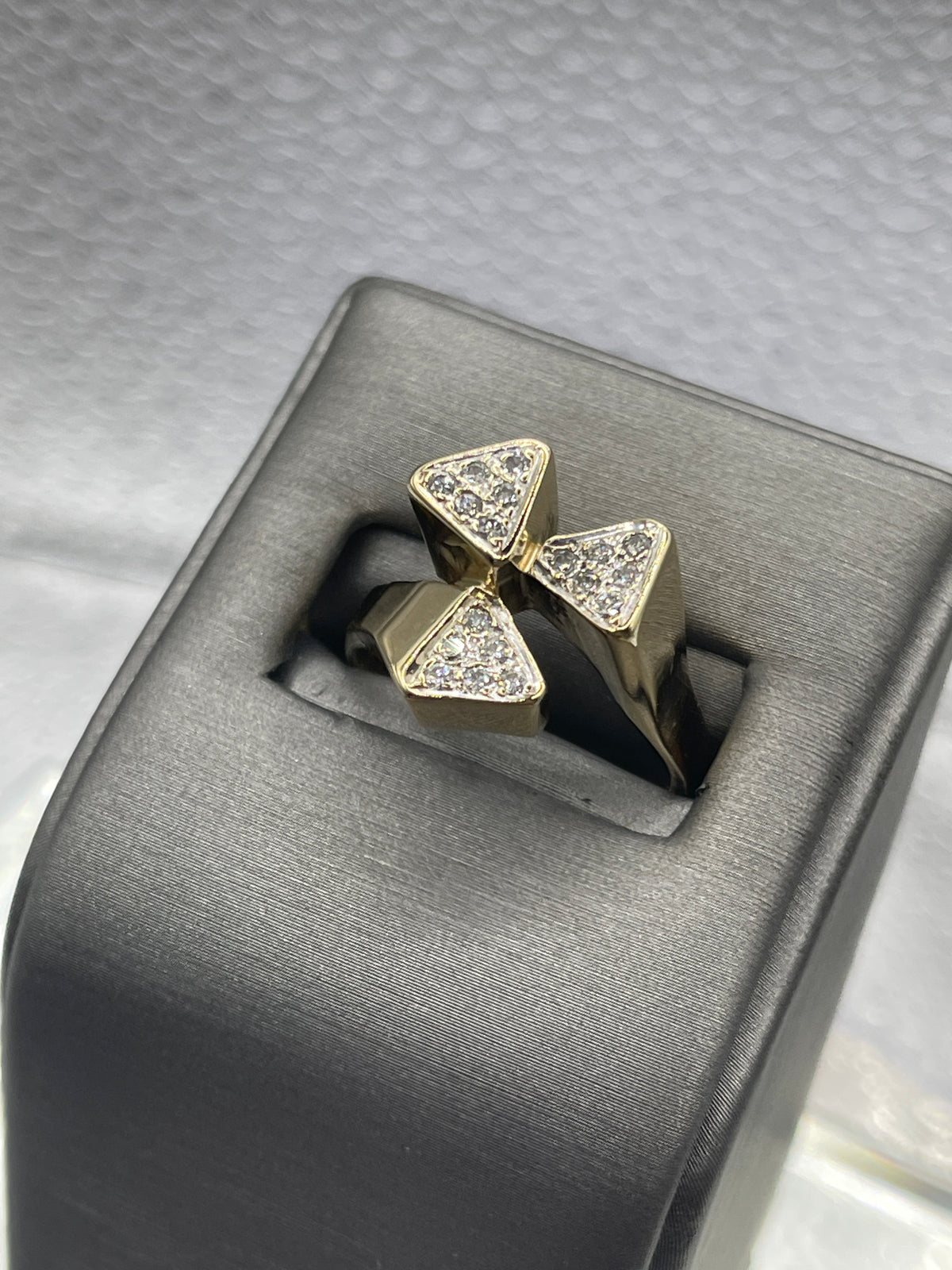 Ladies 14 Karat Solid Yellow Gold Diamond Cocktail Ring