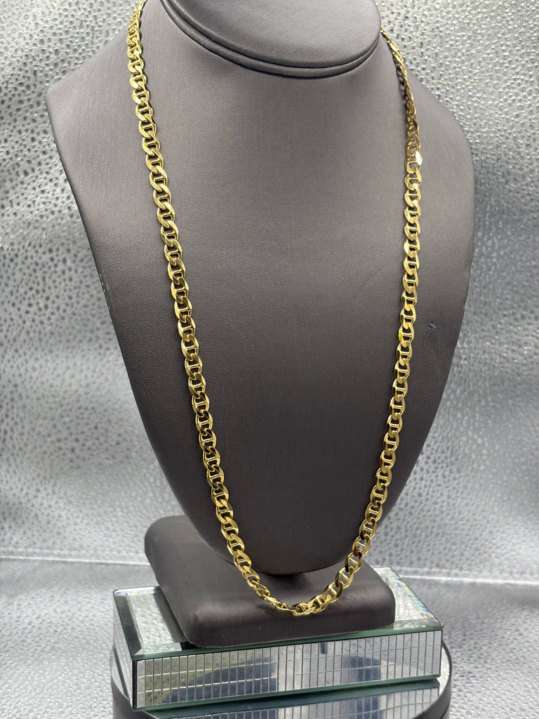 14 Karat Yellow Gold Ladies/Gents Solid Anchor Link Mariner Chain