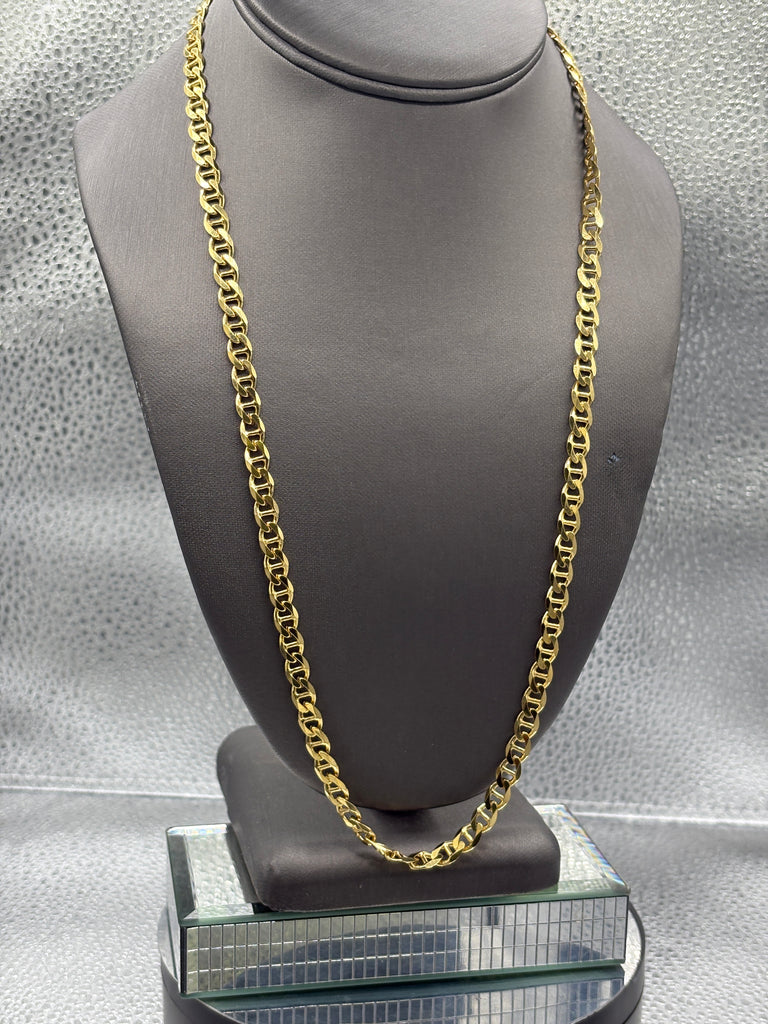 14 Karat Yellow Gold Ladies/Gents Solid Anchor Link Mariner Chain